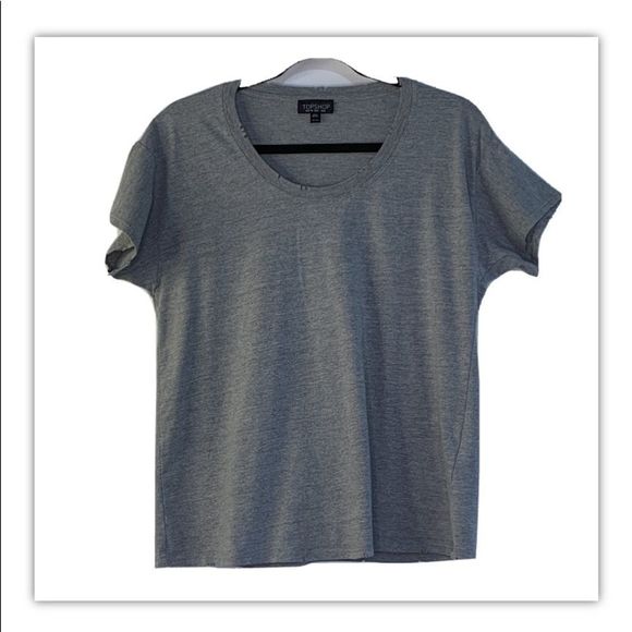 Topshop Tops - Topshop gray distress T-shirt women’s 8276